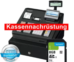 Software Update für Umstellung auf TSE bei Sharp Registrierkassen