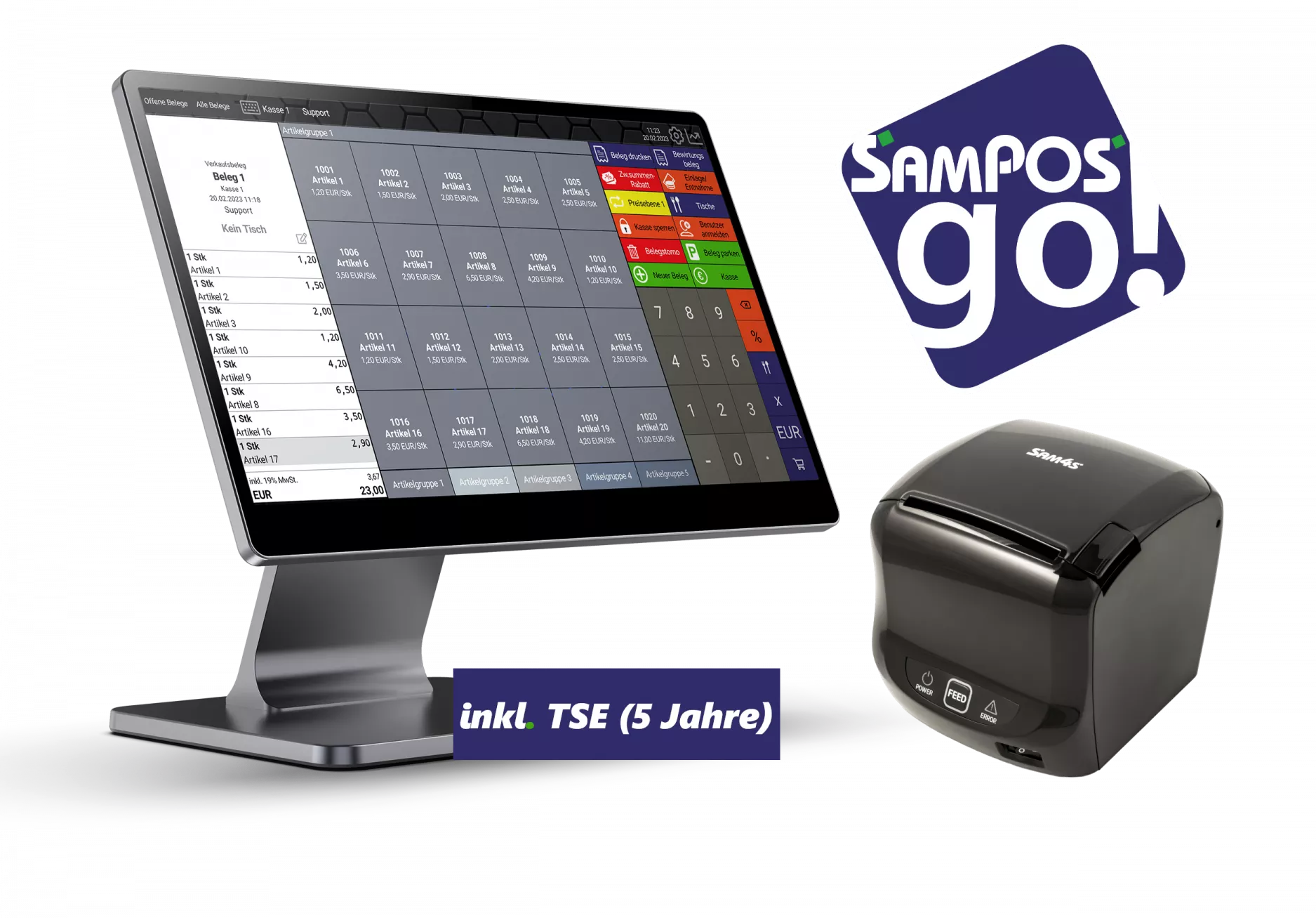 Multi Data Kassensystem SamPOS go! Paket XL (Swan 1)