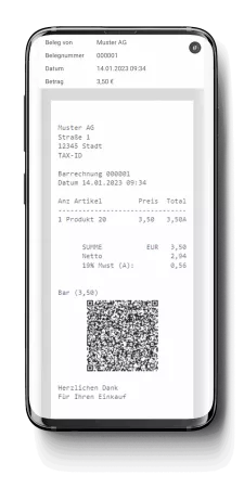Digitaler Beleg bei primasello Kassensystemen