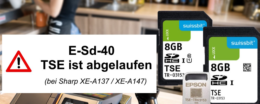 Fehlermeldung TSE Lizenz ist abgelaufen bei Sharp Registrierkassen
