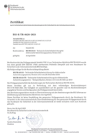 BSI Zertifikat für Sharp Registrierkasse