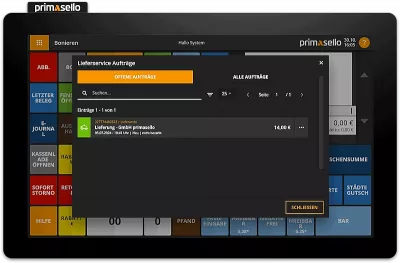 primasello Kasse - Schnittstelle für den Lieferservice primasello Kasse - Schnittstelle für den Lieferservice